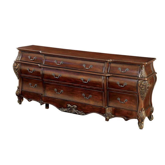 Traditional Style Solid Wood Buffet, Cherry Brown