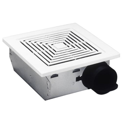 Broan 688 Ceiling and Wall Mount Fan, 50 CFM 4.0 Sones, White Plastic Grille