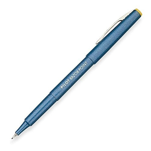 Pilot Razor Point Marker Stick Pens, Ultra Fine Point, Blue Ink, Dozen Box (11004)