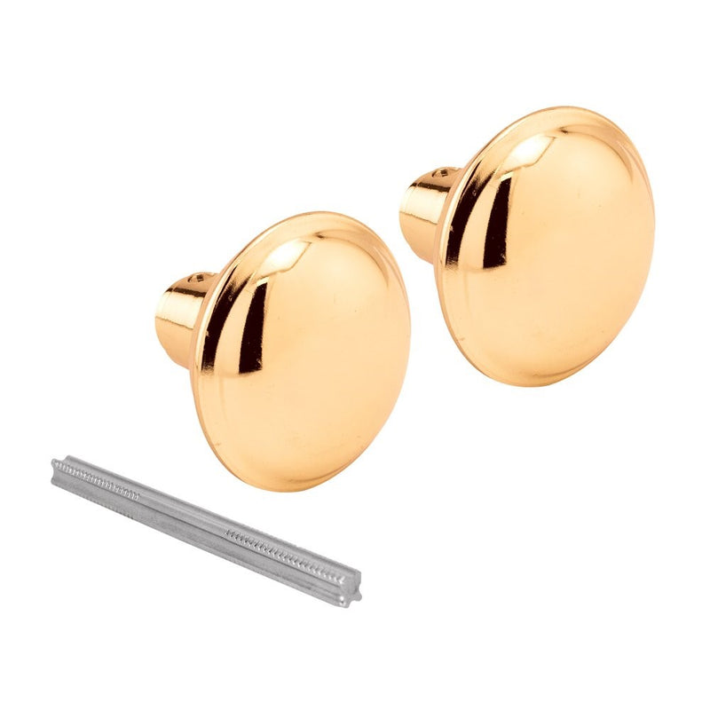 Prime-Line Products E 2280 Vintage Style Door Knobs w/Brass Plated Finish, 2-1/4 in. Outside Diameter, Steel