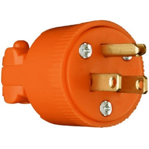 Legrand - Pass & Seymour 6867OCC10 15-Amp 125-volt Three Wire Plug easy to Install Light Duty Use, orange