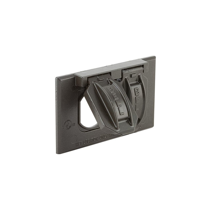 Hubbell-Bell 5180-2 Horizontal Duplex Single Gang Weatherproof Cover