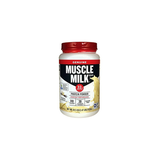 Muscle Milk Genuine Protein Powder, Natural Vanilla, 32g Protein, 2.47 Pound