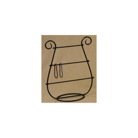 Harp Shaped Table Top Jewelry Bracelet Display Holder Black Metal