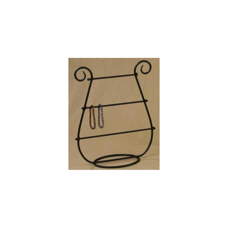 Harp Shaped Table Top Jewelry Bracelet Display Holder Black Metal