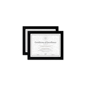 DAX N15832 Document/Certificate Frames, Wood, 8 1/2 x 11, Black, Set of Two