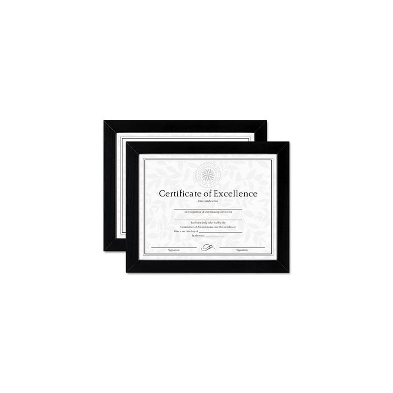 DAX N15832 Document/Certificate Frames, Wood, 8 1/2 x 11, Black, Set of Two
