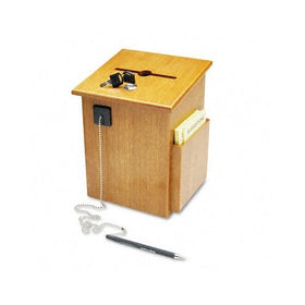 Buddy Products Wood Suggestion Box, 7.25 x 10 x 7.5 Inches, Medium Oak (5622-11)