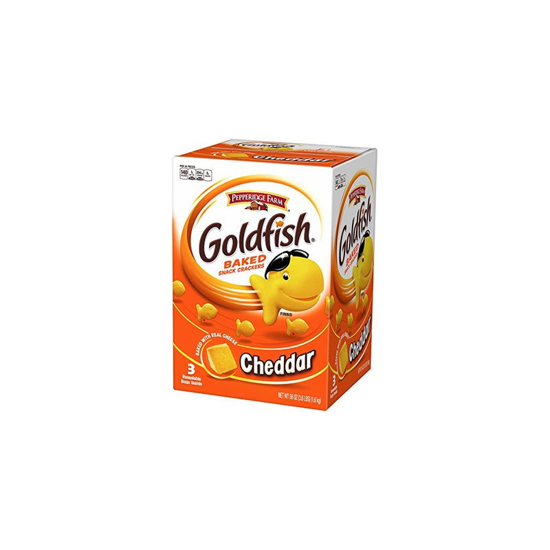 Pepperidge Farm Goldfish, Cheddar, 3 resealable bags, 58 ounces