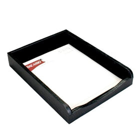 Dacasso Black Crocodile Embossed Leather Letter Tray