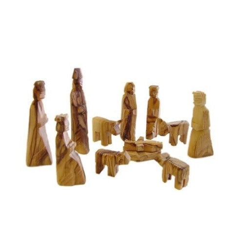 Olive Wood Children's Nativity Set (12 Pieces Set) (3 Inches)