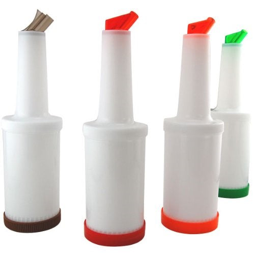 KegWorks Flow-N-Stow Bar Fruit Juice Containers (Set of 4), 1 quart, White