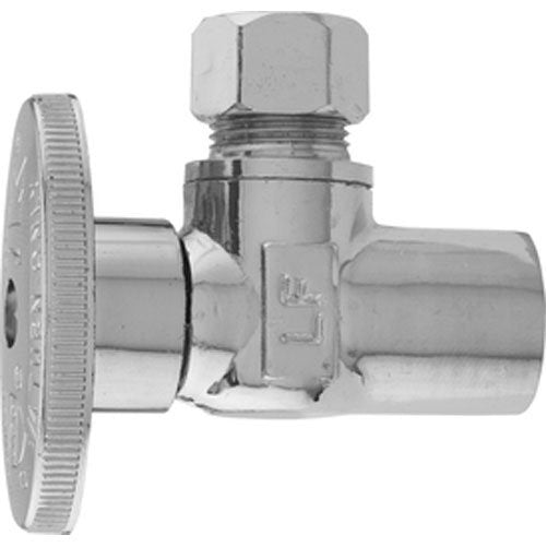 Keeney 2780PCLF 1/2-Inch Copper Sweat by 3/8-Inch O.D. Lead Free Quarter Turn Angle Valve, Chrome