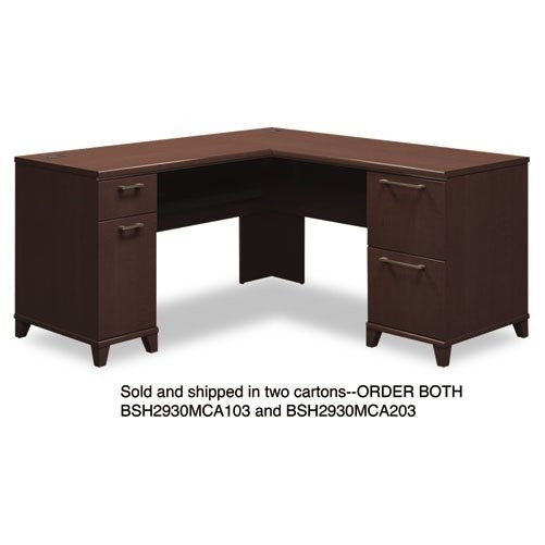 Bush L-Shaped Desk, 60-Inch by 60-Inch by 30-Inch, Mocha Cherry