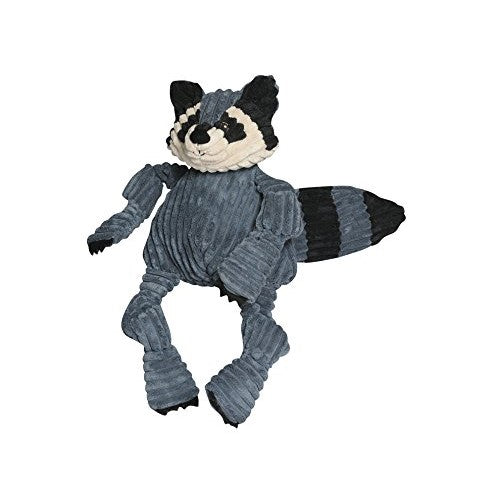 HuggleHounds Plush Corduroy Durable Knottie Raccoon Dog Toy, Large