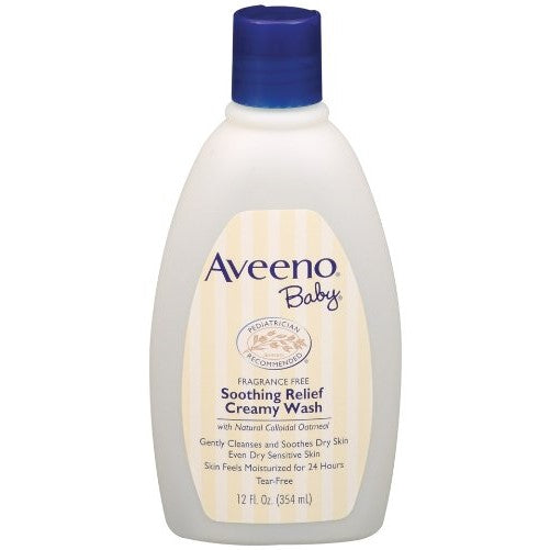 Aveeno Baby Soothing Relief Cream Wash, 12-Fluid Ounces Bottles (Pack of 3)