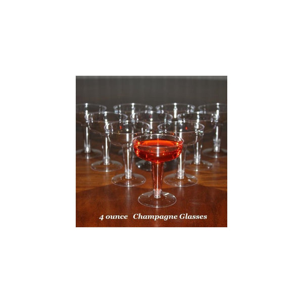 Box of 200-4 ounce Disposable Plastic Champagne Glasses