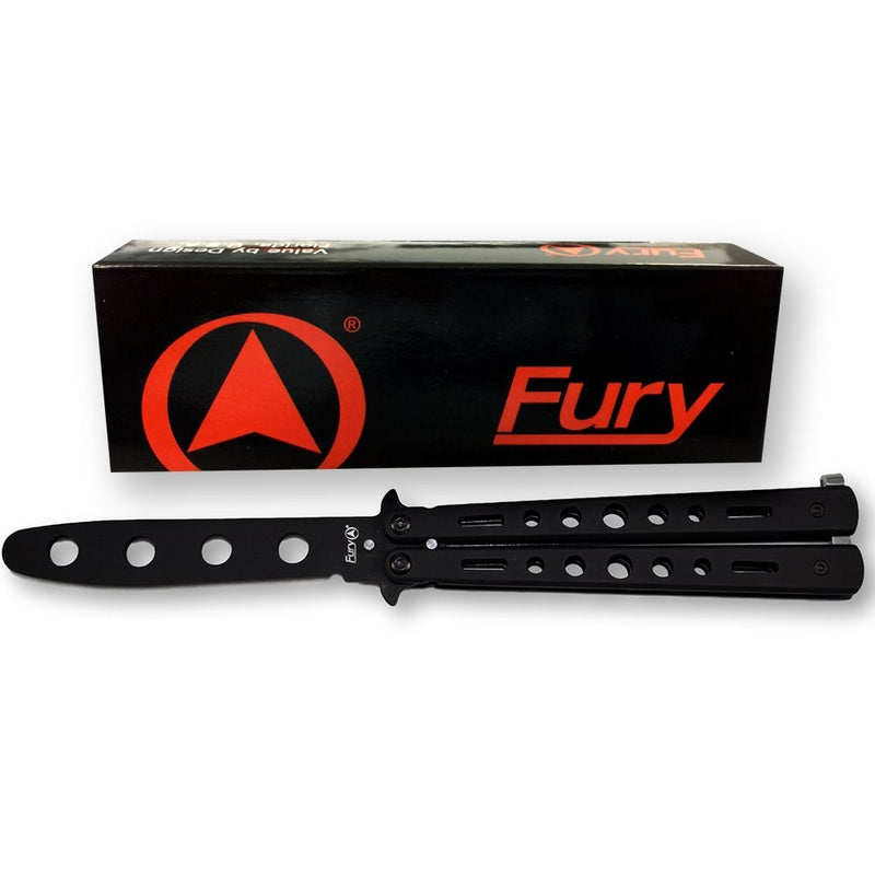 FURY Butterfly Trainer Black Powder Coated Knife