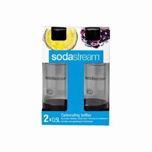 SodaStream 1/2-Liter Carbonating Bottle, Black, 2-Pack