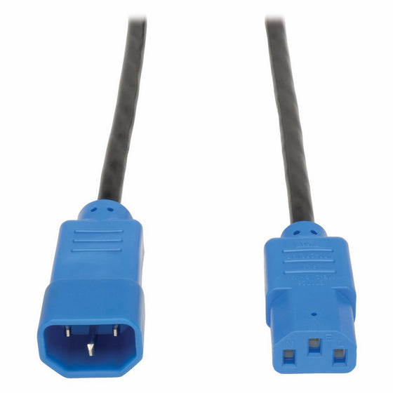 Tripp Lite Standard Computer Power Extension Cord 10A, 18AWG (IEC-320-C14 to IEC-320-C13 with Blue Plugs) 4-ft.(P004-004-BL)