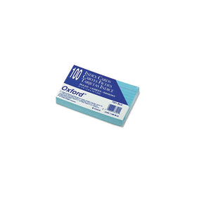 Oxford 7321BLU -Colored Ruled Index Cards, 3 x 5, Blue, 100/Pack
