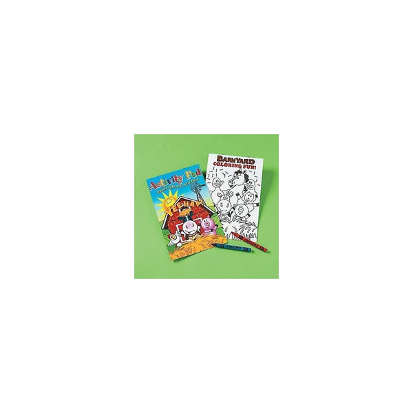 Farm Animals Activity Pad With 2pk Crayon (1 Dozen) - Bulk