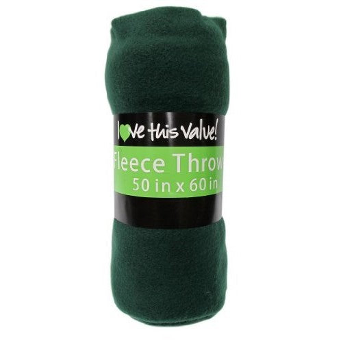 Imperial 50 x 60 Inch Ultra Soft Fleece Throw Blanket - Dark Green