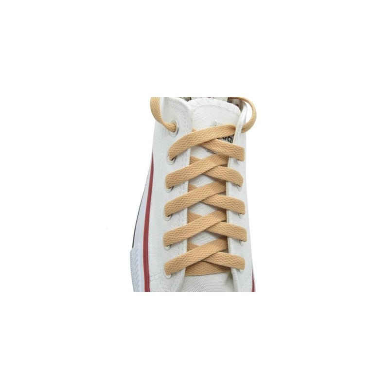 Flat Shoelaces Tan 45" 7 Pr. Eyelets 8mm Width Sneakers Shoelace