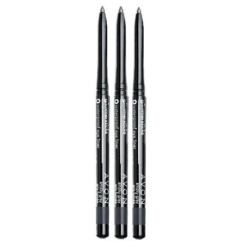 Lot of 3 - Avon Glimmersticks Waterproof Eye Liner - Blackest Night