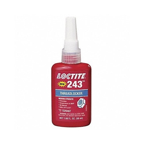 Loctite 243 Threadlocker - Blue Liquid 50 ml Bottle - Shear Strength 1100 psi, Tensile Strength 230 psi [PRICE is per BOTTLE]