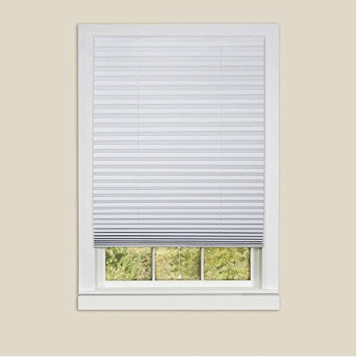 6 Pack "1-2-3 Shade" White Vinyl Room Darkening Temporary Pleated Shades 48" Wide X 75" Long