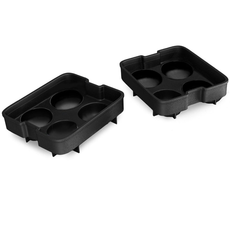Double Ice Ball Maker Mold - Makes 8 Whiskey Ice Balls - Durable Silicone Sphere Ice Tray