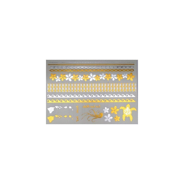 Gold & Silver Metallic Temporary Tattoos Hawaii By Divine Planet