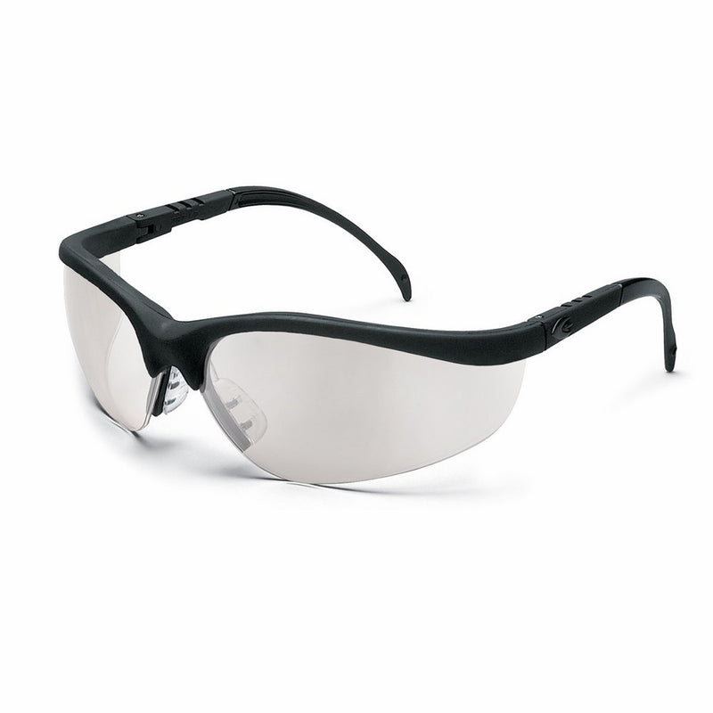 MCR SAFETY KD119 Klondike Safety Glasses, Black Matte Frame, Clear Mirror Lens