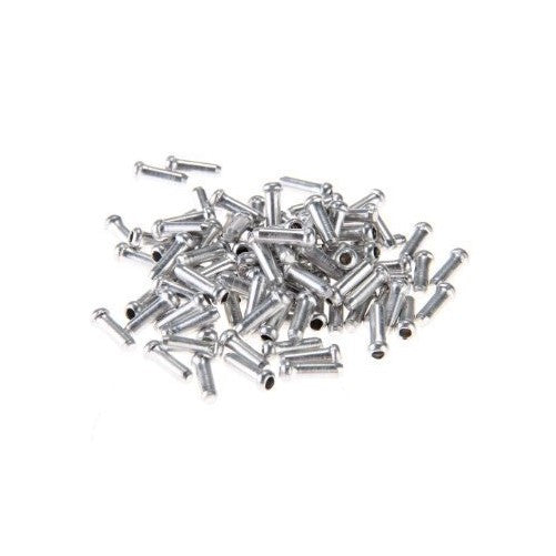 TOMOUNT 100x Bicycle Bike Shifter Brake Cable Tips Caps End Crimp Silver