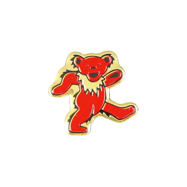 Grateful Dead Bear Metal Sticker, Gold, 3cm