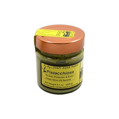 Il Colle Del Gusto Sicilian Pistachios Spread with Extra Virgin Olive Oil, Pistacchiosa, 8.1 Ounce