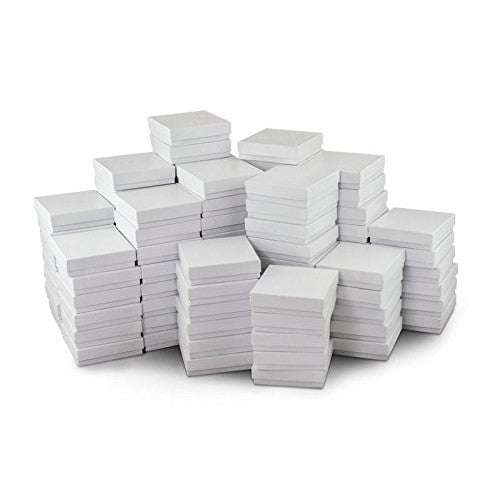 White Jewelry Gift Boxes Cotton Filled #33 (Case of 100)