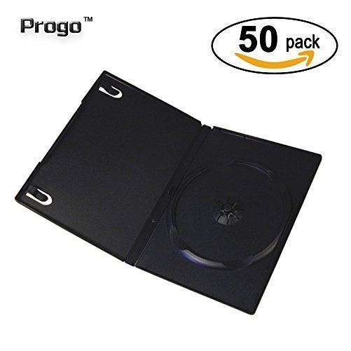 Progo 50 Pack Standard Black Single DVD Cases 14MM