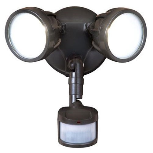 All-Pro MST18R17L LED Twin Head Motion Security Light, 1600 lm, Bronze