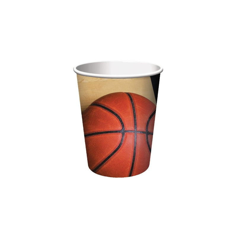 Creative Converting 8 Count Sports Fanatic Basketball Hot/Cold Cups, 9 oz, Multicolor