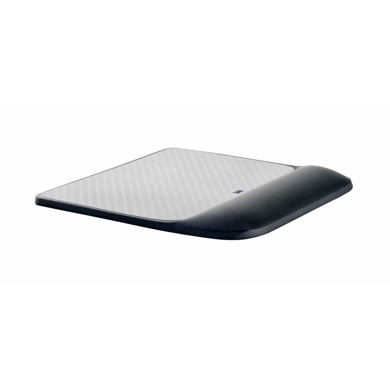 3M Precise Mouse Pad with Gel Wrist Rest, Soothing 3M Gel Technology and Satin Smooth Cover for All Day Comfort, Optical Mouse Performance and Battery Saving Design, Interlace (MW85B)