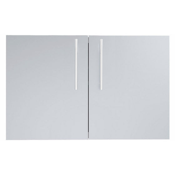 SUNSTONE DE-DD36 Designer Series Raised Style Double Door with Shelves, 36", Stainless Steel