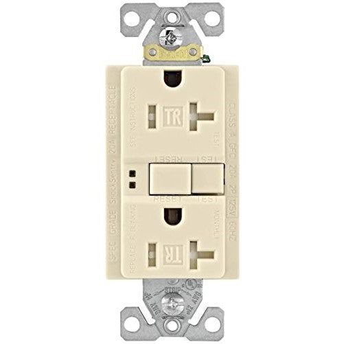 COOPER WIRING TRSGF20LA Tamper Resistant Gfci Receptacle, 4.2 In L x 1.68 In W x 1.27 In D