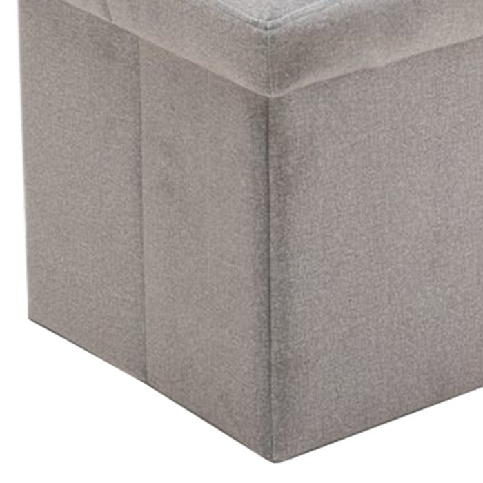 Fabric Upholstered Wooden Frame Foldable Storage Ottoman, Gray