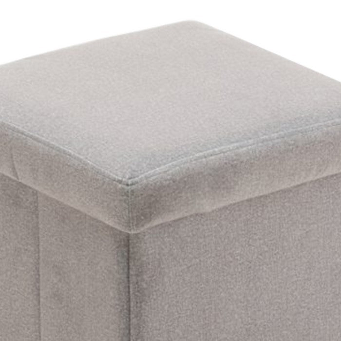 Fabric Upholstered Wooden Frame Foldable Storage Ottoman, Gray