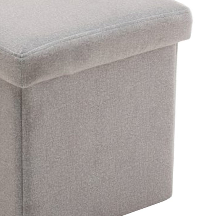 Fabric Upholstered Wooden Frame Foldable Storage Ottoman, Gray
