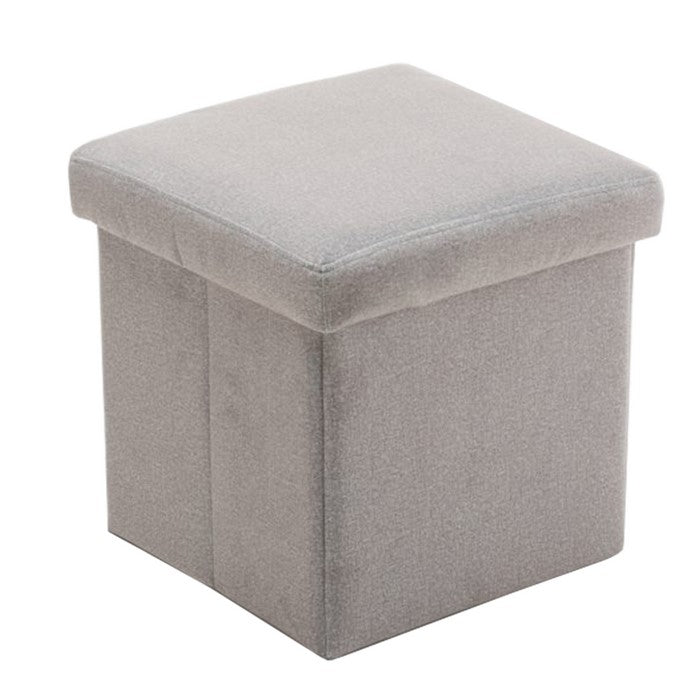 Fabric Upholstered Wooden Frame Foldable Storage Ottoman, Gray