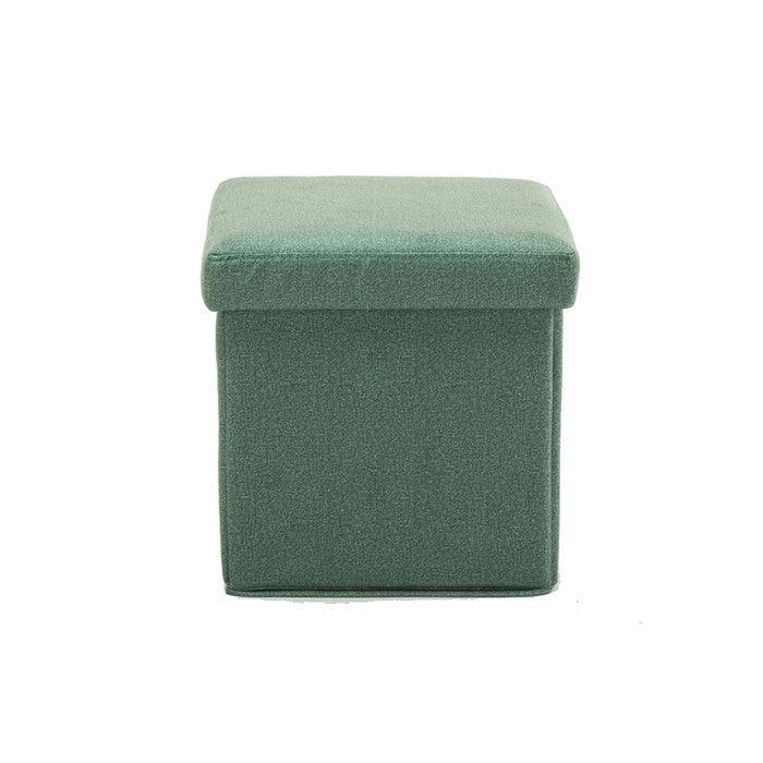 Fabric Upholstered Wooden Frame Foldable Storage Ottoman, Green