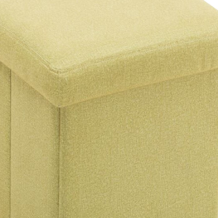 Fabric Upholstered Wooden Frame Foldable Storage Ottoman, Yellow